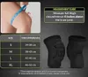 A diagram showing how to measure for knee pads, a size chart, and images of the knee pads. Produktbild-Vorschau