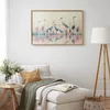 Posterpapier Poster - Birds by the Lake - herons painted in Produktbild-Vorschau 2
