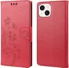 Mobigear Flowers iPhone 14 Hülle Klapphülle Geldbörse - Rot Produktbild-Vorschau 1