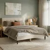 Polsterbed 140x200 cm, beige, tweepersoonsbed met Productafbeelding-voorbeeld 2