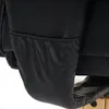 A close-up view of the side pocket of a black recliner chair. Podgląd zdjęcia produktu