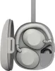 A pair of silver Sony WH-1000XM6 headphones are neatly placed inside their gray carrying case, which is open. Produktbild-Vorschau