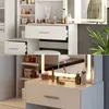 Coiffeuse Vicco Lisca Blanc 80cm avec miroir LED et Voir les images du produit 5
