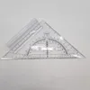A clear, overhead shot of a transparent triangular ruler with protractor markings on a white background. Náhľad obrázku produktu