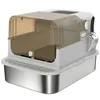 ZOOPARK Litière Fermée Chat XXL 70x50cm Inox - Maison de Voir les images du produit 1