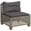 9-tlg. Garten-Sofagarnitur mit Kissen Grau Poly Rattan Produktbild-Vorschau 3