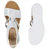 VAN HILL Damen Keilsandaletten Sandalette Metallic Bast Produktbild-Vorschau 3