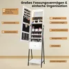 COSTWAY Skrinka na šperky so zrkadlom, uzamykateľná Náhľad obrázku produktu 6