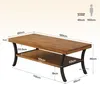 Table basse en bois massif, table rectangulaire à deux Voir les images du produit 2