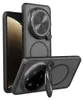 Two phone cases are shown, one standing upright and the other lying on its side, showcasing the back of the phone case with its camera module and ring holder. Produktbild-Vorschau