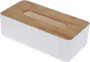A white tissue box with a wooden lid. Produktbild-Vorschau