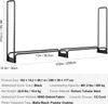 A diagram of a black metal firewood rack with dimensions and specifications. Podgląd zdjęcia produktu