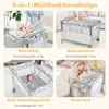 4 in 1 Reisebett mit Matratze, 120 x 60cm Beistellbett Baby Produktbild-Vorschau 2