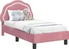 vidaXL Kinderbettgestell mit Kopfteil Rosa 70 x 140 cm Samt Produktbild-Vorschau 1