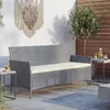 panca da giardino a 3 posti in poly-rattan Halden, panca ~ Anteprima dell’immagine prodotto 1