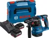A Bosch rotary hammer drill kit with accessories and a storage case, displayed on a white background. Produktbild-Vorschau