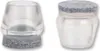 Two clear plastic furniture leg protectors with gray felt bottoms are shown against a white background. Produktbild-Vorschau