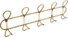 A gold-colored metal coat rack with five hooks against a white background. Náhled obrázku produktu