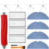 A collection of cleaning accessories for a robotic vacuum cleaner, including brushes, filters, and cloths, arranged on a white background. Produktbild-Vorschau