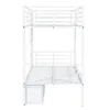 A white metal bunk bed with a drawer unit underneath, shown from the front against a white background. Anteprima dell’immagine prodotto