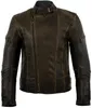 Motorrad Lederjacke im Antik Retro Used Look Adler Prägung Produktbild-Vorschau 3