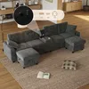 Merax U-Form Ecksofa mit 2 Hockern, USB-, Type-C, Produktbild-Vorschau 8