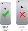 Two iPhones are shown side-by-side, one with a green checkmark and the other with a red X, indicating compatibility. Produktbild-Vorschau