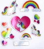 com-four® 100x Einhorn Glitzer Sticker für Kinder - Bunte Produktbild-Vorschau 7