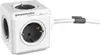 A white PowerCube Extended with a gray cable and clip is shown against a white background. Produktbild-Vorschau