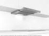A Bosch flat-screen range hood is mounted under white kitchen cabinets. Náhľad obrázku produktu