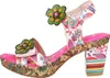 Laura Vita Damen Sandalette Blockabsatz Plateau Kork NELLAO Produktbild-Vorschau 2