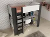 Lit surélevé avec bureau - 90 x 200 cm - Blanc & Anthracite Voir les images du produit 3