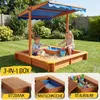 '- Sandkasten mit Dach (UV80+) & Matschküche 140x140 cm - Produktbild-Vorschau 4
