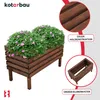 A wooden planter box filled with pink flowers, shown with close-up details and a smaller inset image of the planter. Anteprima dell’immagine prodotto