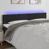 LED Kopfteil Schwarz 200x5x78/88 cm Samt Produktbild-Vorschau 2