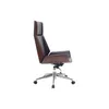 Miliboo - Design-Bürosessel dunkles Holz und Schwarz CURVED Produktbild-Vorschau 4