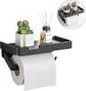 Badezimmer Papierhalter Wandmontage, Schwarz Aluminium, Produktbild-Vorschau 1