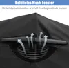 Close-up of a black motorcycle cover showing a mesh vent with airflow graphics. Anteprima dell’immagine prodotto