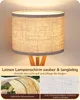 EDISHINE Nachttischlampe Holz, LED Tischlampe mit Leinen Produktbild-Vorschau 4