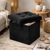 Pouf pliant avec rangement, repose-pieds, récipient avec Voir les images du produit 4