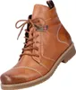 A single brown leather boot with laces, set against a white background. Produktbild-Vorschau
