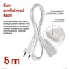Dvoužilový pohyblivý přívod 5 m / 1 zásuvka / bílý / PVC / 0,75 mm2 Voir les images du produit