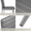Collage of a gray chair, showing close-ups of its upholstery, stitching, and leg. Náhled obrázku produktu