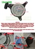 A product image showing a starter pull mechanism with dimensions and explanatory text, followed by three detail shots of the starter attached to a lawnmower engine. Anteprima dell’immagine prodotto
