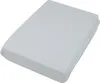 A folded light gray jersey fitted sheet is shown on a white background. Produktbild-Vorschau