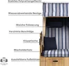 Strandkorb Ostsee 2-Sitzer 120cm breit in Weiß Beige Blau Produktbild-Vorschau 5
