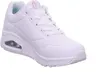 A white Skechers sneaker is shown from a side angle against a white background. Produktbild-Vorschau