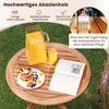 Wetterfester Gartentisch aus Akazienholz Runder Holztisch Produktbild-Vorschau 5