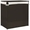 vidaXL Wäschekorb mit 2 Fächern Dunkelbraun 53x35x57 cm Produktbild-Vorschau 6