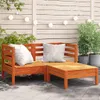 vidaXL Gartensofa 2-Sitzer mit Hocker Wachsbraun Massivholz Produktbild-Vorschau 2